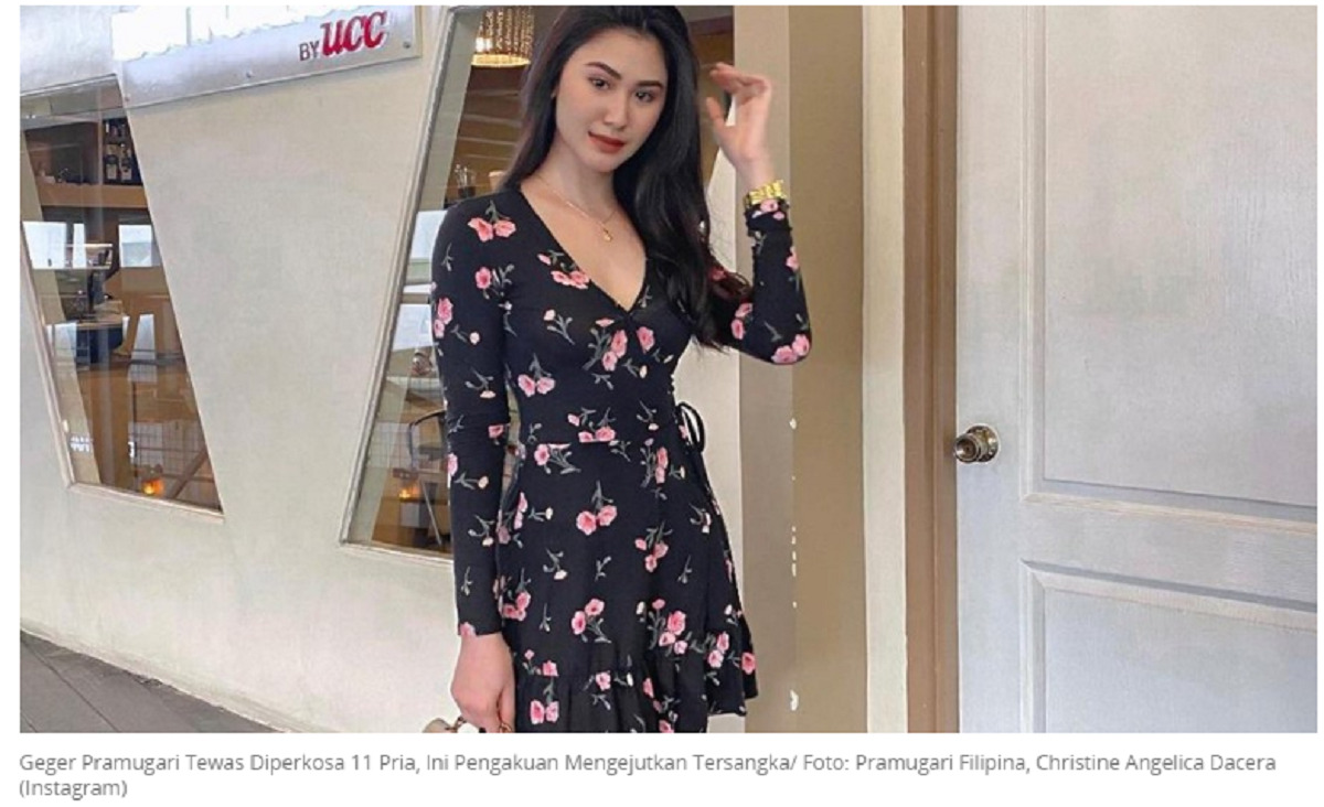 Dugaan Pramugari Filipina Christine Angelica Diperkosa 11 Orang Hingga Meninggal, Pelaku Mengaku Homoseksual