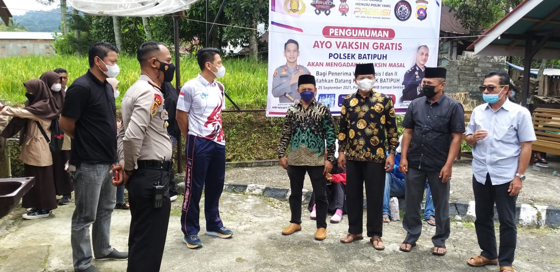 Gerakan Vaksin Presisi di Polisi Sektor Batipuh, dipimpin langsung oleh Kapolsek Iptu Urip Indra Jaya S.H