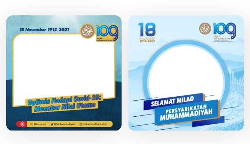 18 Link Twibbon Milad Muhammadiyah Ke-109 Tahun 2021 di Twibbonize.com