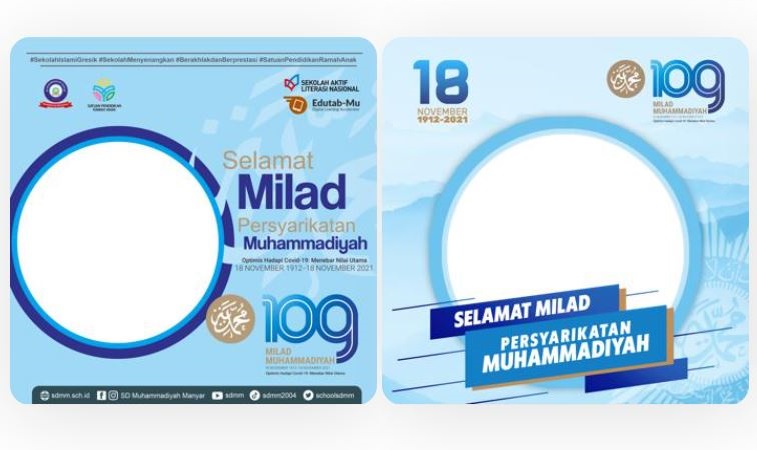 20 Twibbon Milad Muhammadiyah 2021, Frame Bingkai Foto Ucapan Selamat HUT Ke-109 di Twibbonize.com