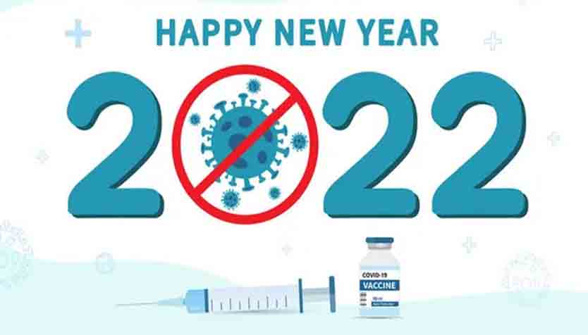 Ucapan Selamat Tahun Baru 2022 dengan Tema Covid 19 (foto: depositphotos)