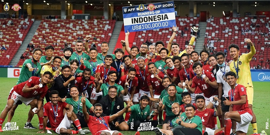 Timnas Indonesia finish sebagai runner up saat mengikuti AFF Suzuki Cup 2020. (Foto : Instagram PSSI)