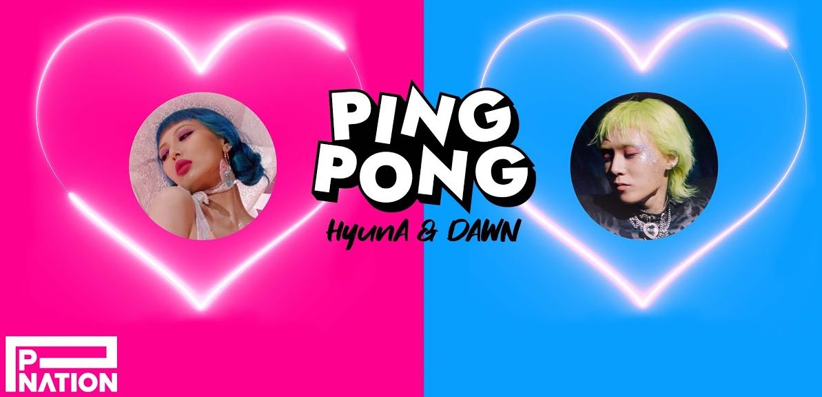 Hyuna dan Dawn yang membawakan lagu Pingpong dengan lirik hubungan jangka panjang (foto: Twitter @Hyudawn_)