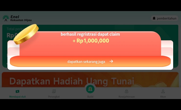 Aplikasi penghasil uang Enel Kekuatan Hijau