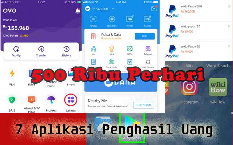 7 Aplikasi Penghasil Uang Resmi Playstore, Unduh dan Terima Reward Ke Akun Dana Puluhan Ribu Tiap Hari