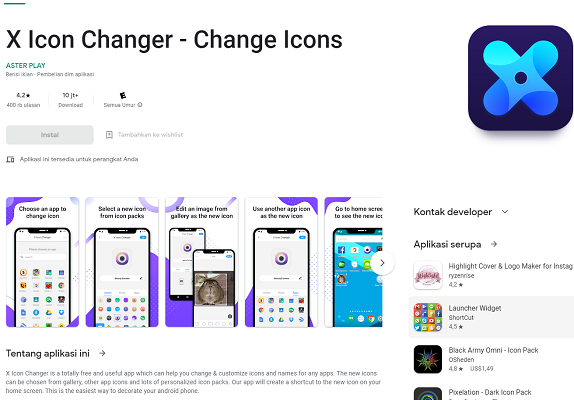 Icon Anime Aesthetic!! Link Download Aplikasi X Icon Changer,  Ubah Tampilan Icon di Ponsel Anda