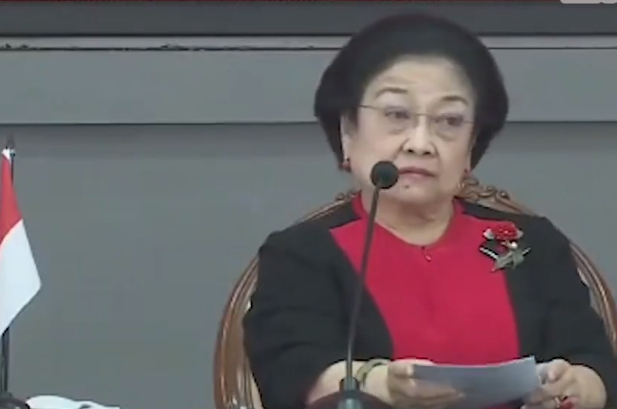 Megawati dalam keterangannya yang blocklist Papua dan tukang bakso (foto: video Mardeka)