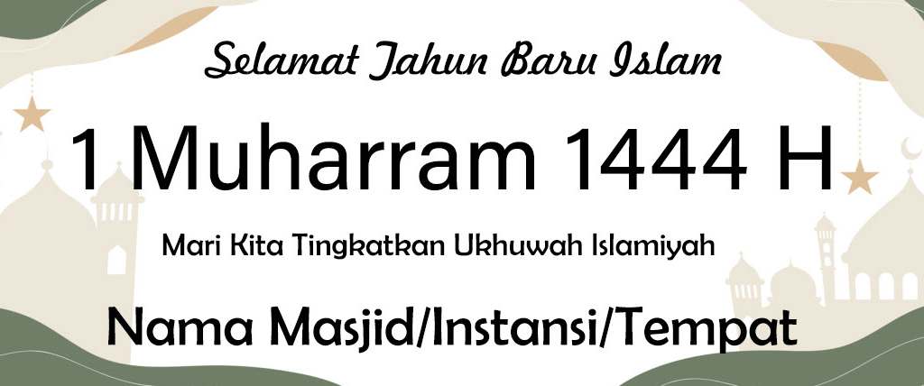 Download Gratis Contoh Template Spanduk Tahun Baru Islam 1444 H 1 Muharram (2022 M) 