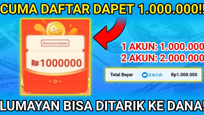 Aplikasi Penghasil Saldo Dana, 1 Akun dapat Rp 1 juta, cuma Daftar di Apk Penghasil Uang Terbaru, Apakah Terbukti Membayar.Foto Istimewa