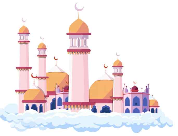 20  Gambar Masjid Kartun PNG HD, Untuk Poster, Flyer, Banner dan Spanduk