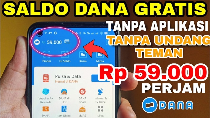 Saldo DANA Gratis Rp 59.000/Hari tanpa Aplikasi Penghasil Uang. (Foto: Youtube The Herlin official)