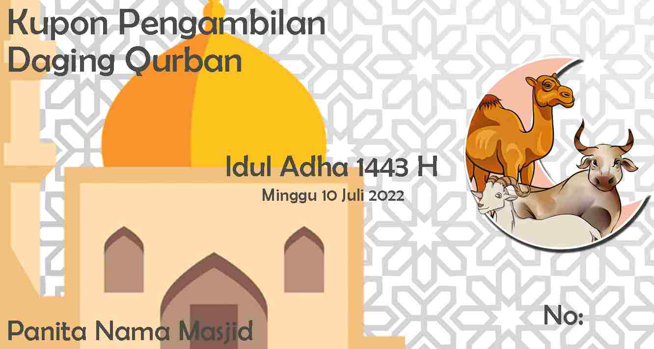 Download Contoh Template Kupon Qurban 2022 Idul Adha1443 H Format PSD