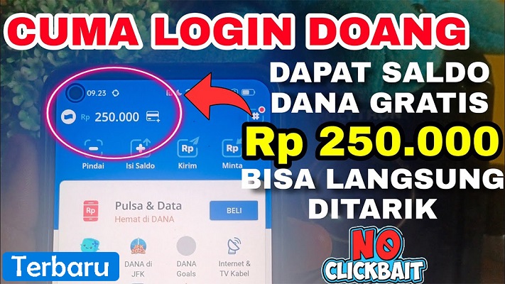 Rp250.000 bisa Langsung Ditarik, DANA Gratis dari Aplikasi Penghasil Saldo Dana, cuma Login Guys!!