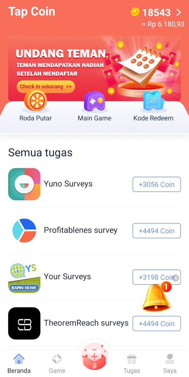 Aplikasi Penghasil Uang Tap Coin