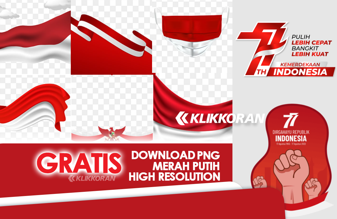 24 Background HUT RI 77 Gambar tema Merah Putih PNG HD, Masker , Lambang Garuda Transparan untuk Desain Spanduk dan Twibbon/ Foto: Hari Hidayat Klikkoran.com