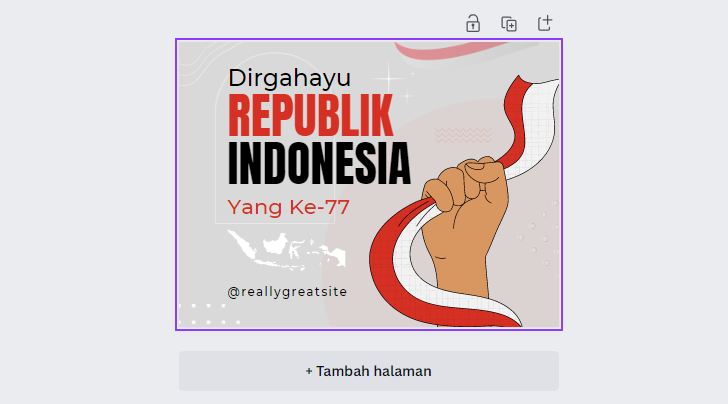 Template Kartu Ucapan Kemerdekaan HUT RI ke 77 dan Gif Gambar atau Animasi Bergerak (canva.com)