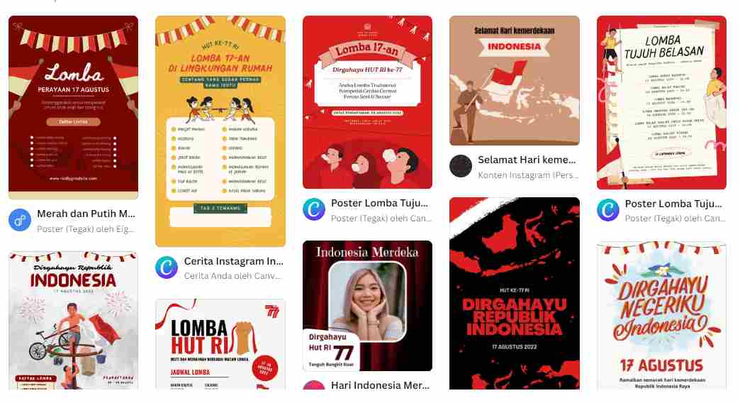 Download Template Poster Lomba 17 Agustus, HUT ke 77 RI 2022