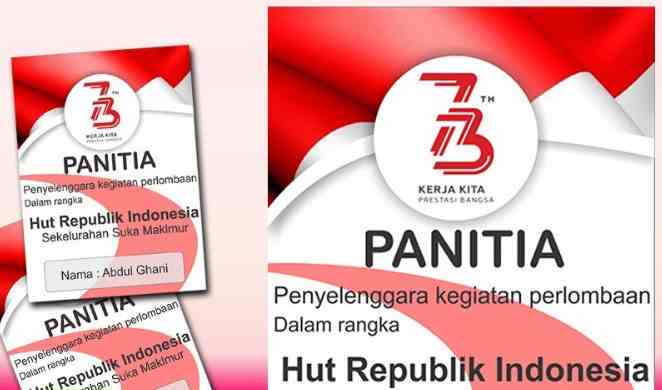 Download Kumpulan Contoh Template Id Card Panitia 17 Agustus 2022, HUT ke-77 RI (Wong Sinau Desain)