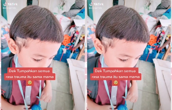 Viral wali murid murka rambut anaknya dipotong ngasal, (Foto: Tiktok @reva.juliany)