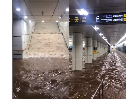Banjir Korea Selatan telan korban hingga 14 orang, (Foto: Twitter @Promisejimin23)