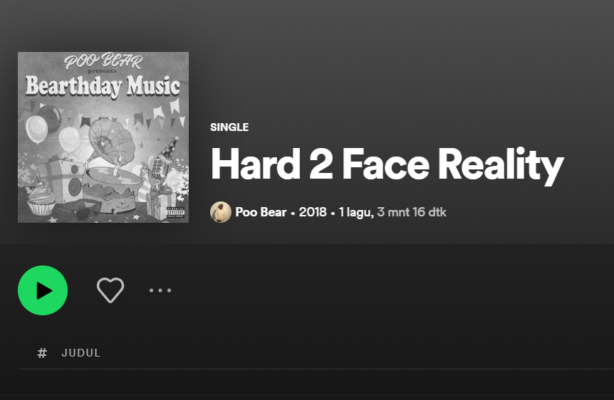 Makna Lagu Hard 2 Face Reality milik Poo Bear ft Justin Bieber dan Arti Liriknya dalam Bahasa Indonesia/spotify