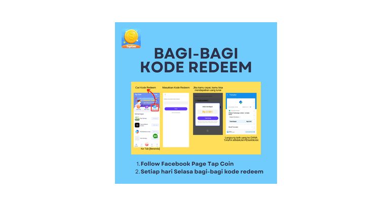 Resmi! 4 Kode Redeem Tap Coin (September 2022) Aplikasi Penghasil Uang