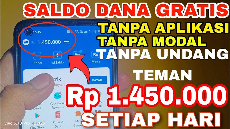 Saldo DANA Gratis Rp1.450.000 Langsung Cair tanpa Aplikasi Penghasil Uang. (Foto: Youtube The Herlin official)