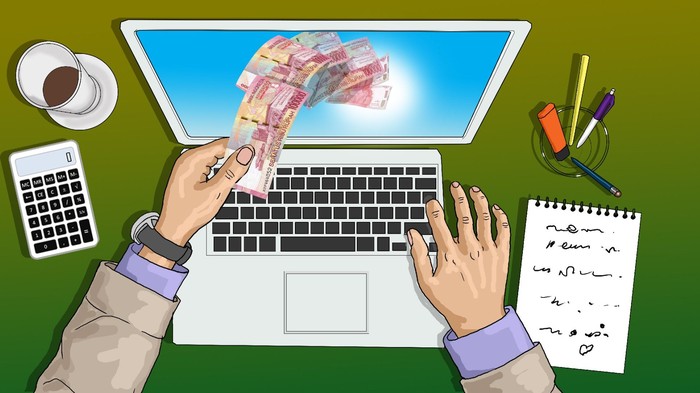 Cara kerja online di internet (Foto: Ilustrasi Edi Wahyono)