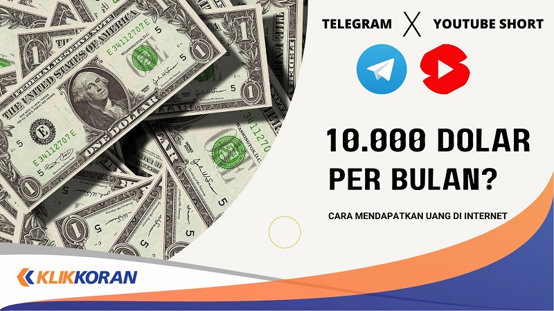 Cara mendapatkan uang dari Telegram dan Youtube Short. (Foto: Klikkoran.com)