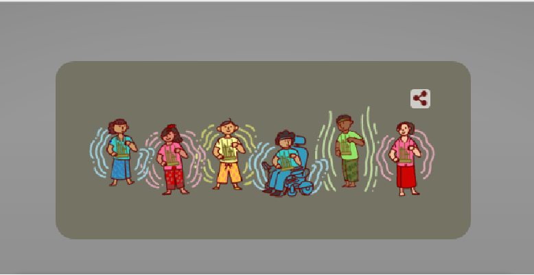 16 November adalah Hari Angklung Sedunia, Google Ikut Merayakan Lewat Doodle yang Unik (Foto : Tangkap Layar Google)