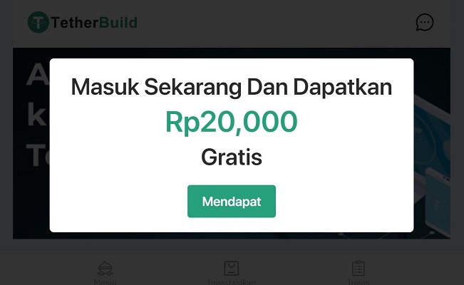 Aplikasi Tether Build Penghasil Uang. (Foto: Tether Build)