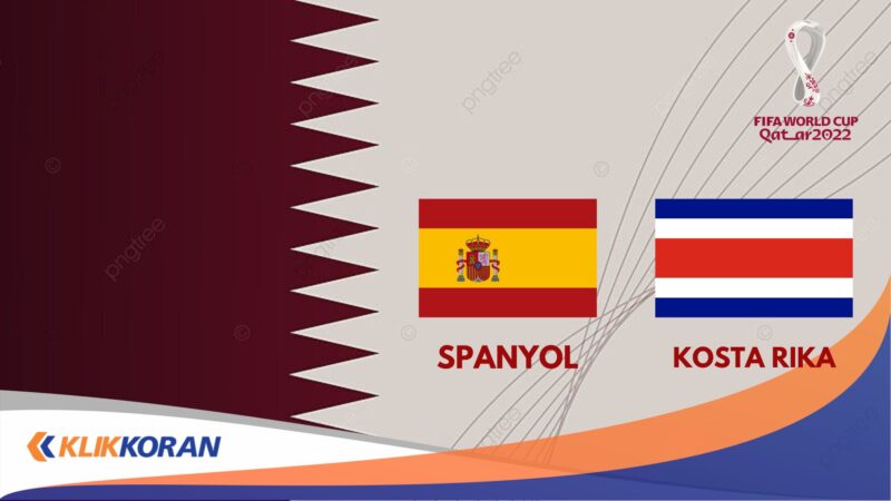 Spanyol vs Kosta Rika Piala Dunia Qatar 2022. (Foto: Pngtree/Klikkoran.com)