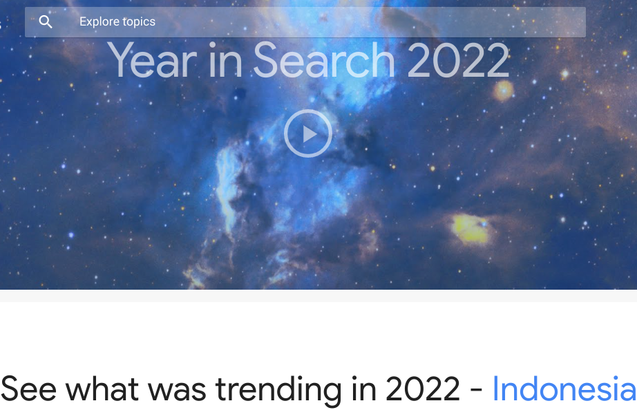 Pencarian kata yang paling banyak diketikkan pengguna di Google dan jadi Trending wilayah Indonesia tahun 2022