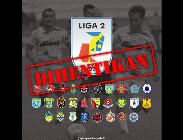 Liga 2 dihentikan. (Foto:  Instagram Pengamat Sepakbola)