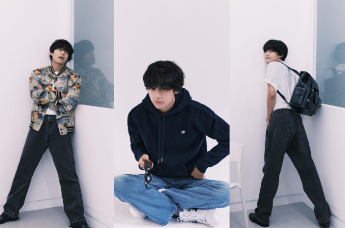 V BTS Unggah Foto Terbaru dengan Mengenakan Fashion Kasual Celine, Netizen : Tampilan Pacar yang Sempurna (Foto : Instagram @thv)