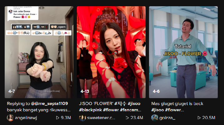 Arti Lagu 'Flower' by Jisoo BLACKPINK, Banyak yang Bikin Dance Challenge di TikTok 2023! (Foto : Tangkap Layar TikTok)