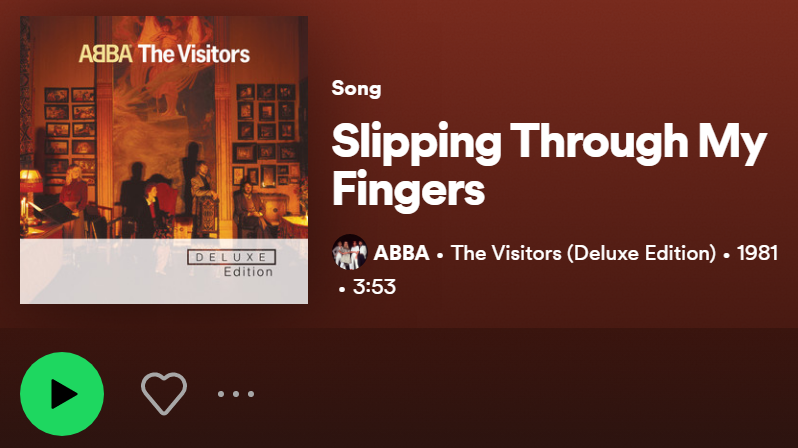 Makna Lagu Sometimes I Wish That I Could Freeze The Picture, Lirik Slipping Through My Fingers by ABBA beserta Artinya (Foto : Tangkap Layar Spotify)