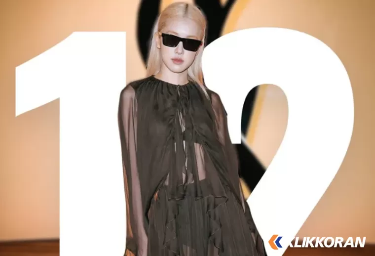 Rose Blackpink dalam acara Paris Fashion Week bersama Saint Laurent (foto: Koreaboo)