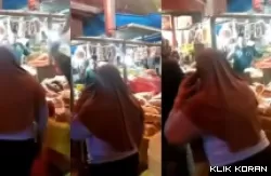 Ricuh antar PKL di Pasar Raya Kota Solok. (Foto: Tangkapan layar Instagram @matarakyat_sumbar)