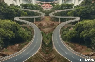 Ilustrasi jalur Lembah Anai (foto: Ideogram AI)