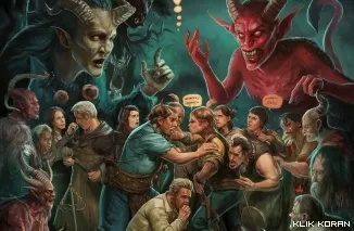 Ilustrasi aliran sesat (foto: Ideogram AI)