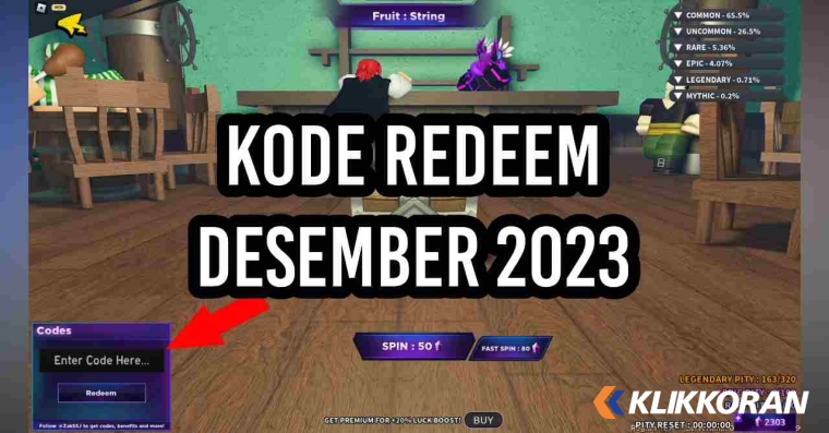 Daftar Kode Redeem Game Fruit Battleground Desember 2023, Raih Hadiah Menarik!