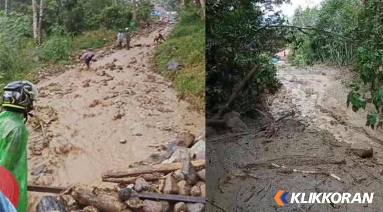 Banjir bandang di Tanjung Raya Agam. (Foto: istimewa)
