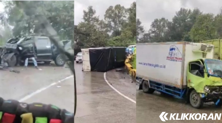 Kecelakaan di Sitinjau Lauik, Selasa (14/11/2023). (Foto: Tangkapan layar akun Instagram @news_info_masyarakat)