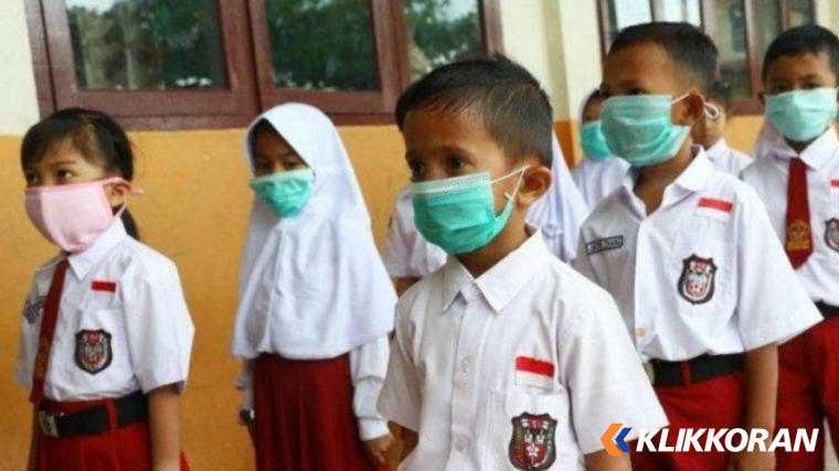 Ilustasi anak SD menggunakan masker. (Foto: Istimewa)