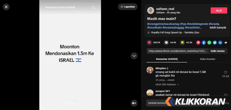 Tangkapan layar TikTok @Sultann_real