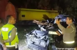 Kecelakaan di Tol Pekanbaru-Dumai, Minggu (21/4/2024) malam. (Foto: IST)