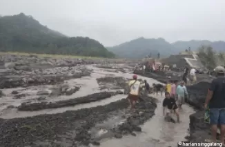 Banjir lahar dingin Gunung Marapi. (Foto: Website Resmi Desa Sumberwuluh)