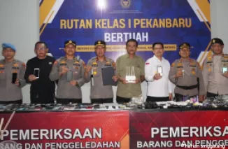 Hasil barang bukti penyalahgunaan di rutan dan lapas Pekanbaru