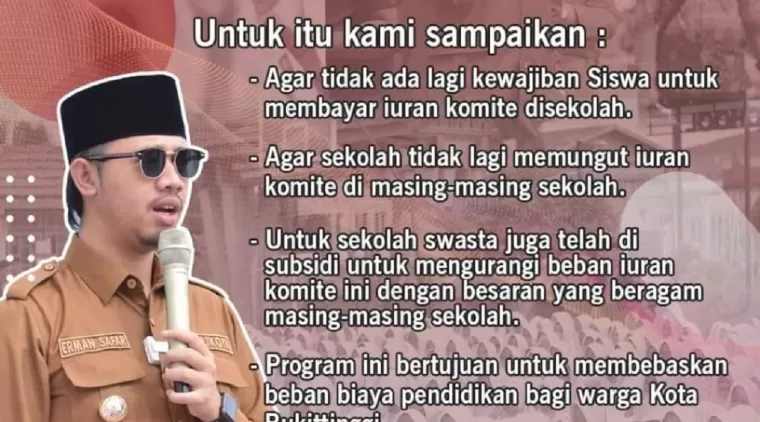 Pemko Bukittinggi subsidi iuran Komite Siswa SLTA